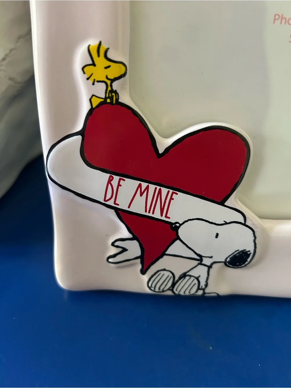 Rae Dunn Peanuts Light Pink Snoopy and Woodstock Be Mine 5 x 7 Picture Frame